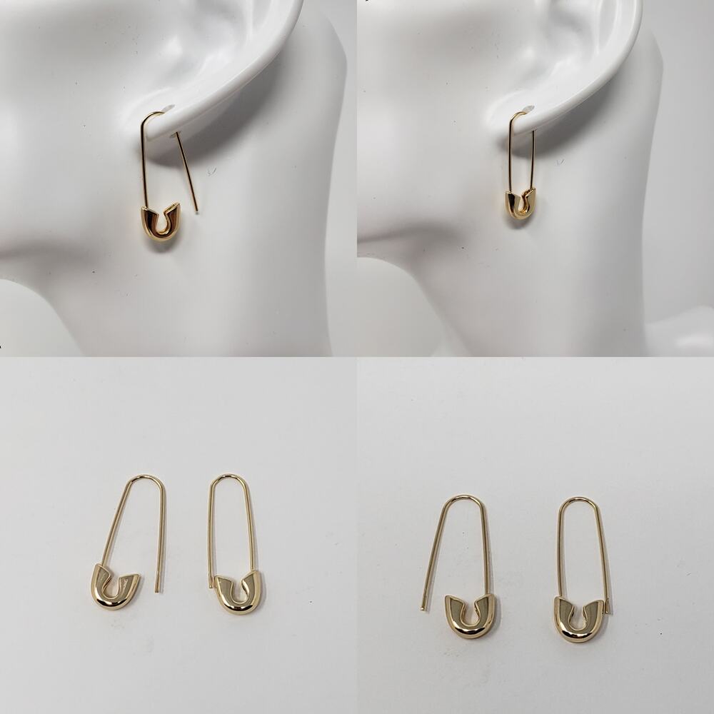 NWT Sugarfix by Baublebar Gold-Tone Lot of 3 Earrings Hoop Globe Paperclip - Picture 7 of 11